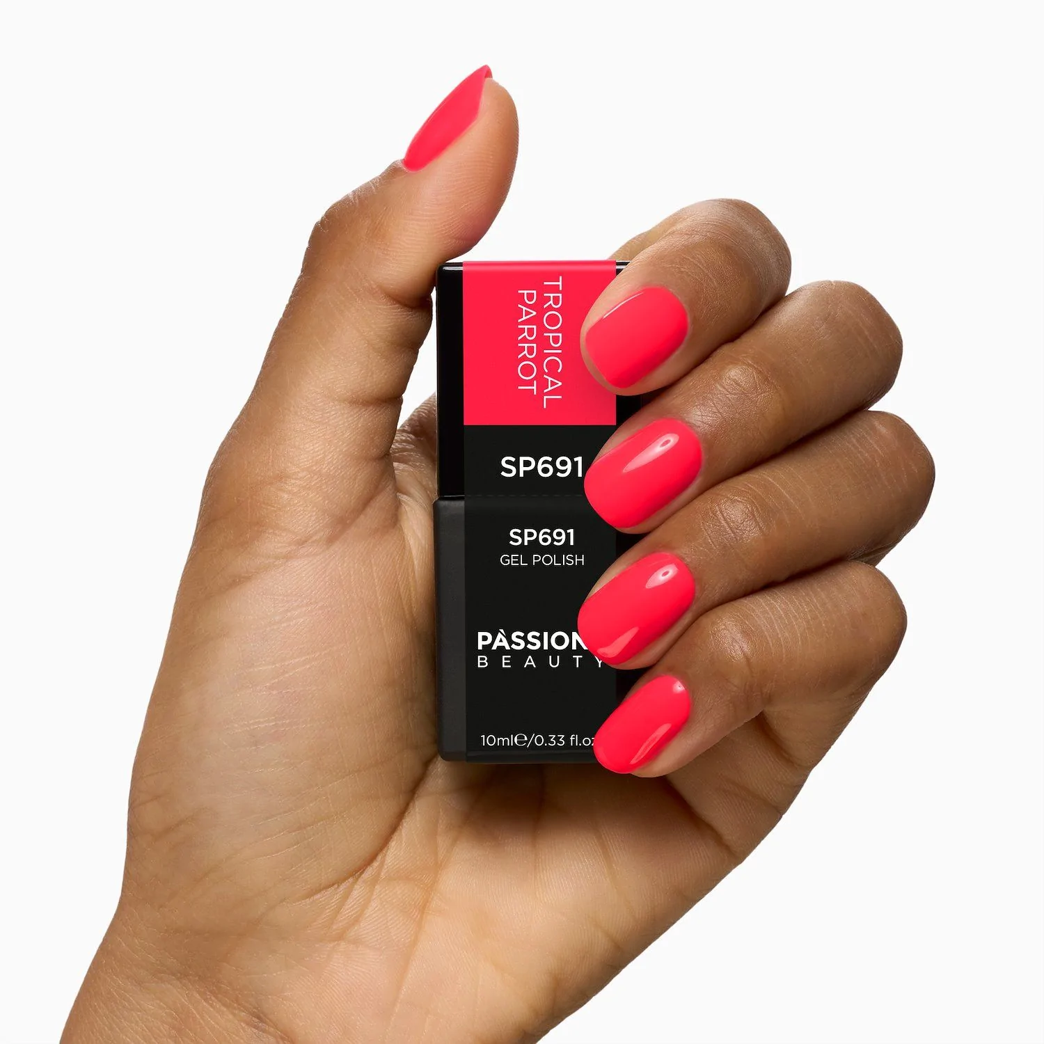 Gel Nail Polish SP691 Tropical Parrot - Fluorescent Fuchsia-Orange Gel Polish - detail 3