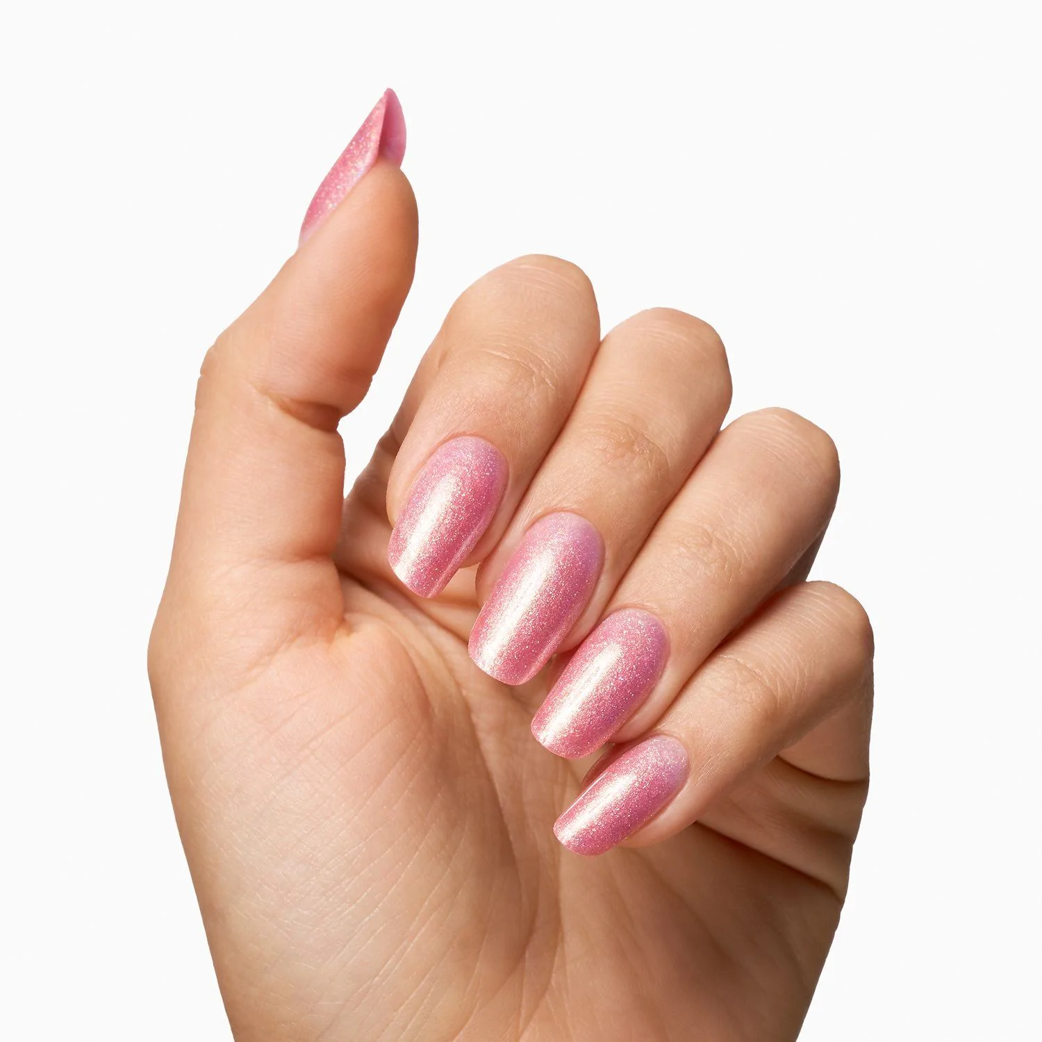 Crystal Shell Coral 15 ml - Gel de construction auto-égalisant rose corail avec micro-paillettes holographiques - détail 4