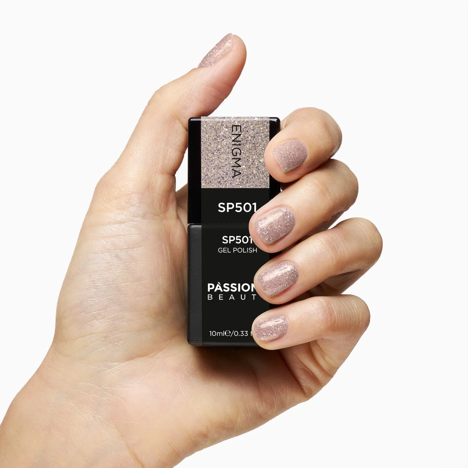 Gel Polish SP501 Enigma - Glitter Golden Sand Gel Polishwith reflective effect - detail 3