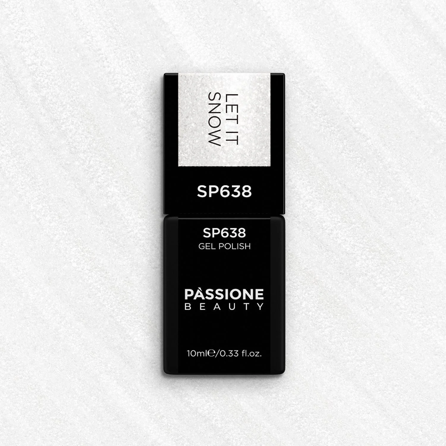 Gel Nail Polish SP638 Let it Snow - Sheer White Gel Polish with Iridescent Micro-glitter - detail 3