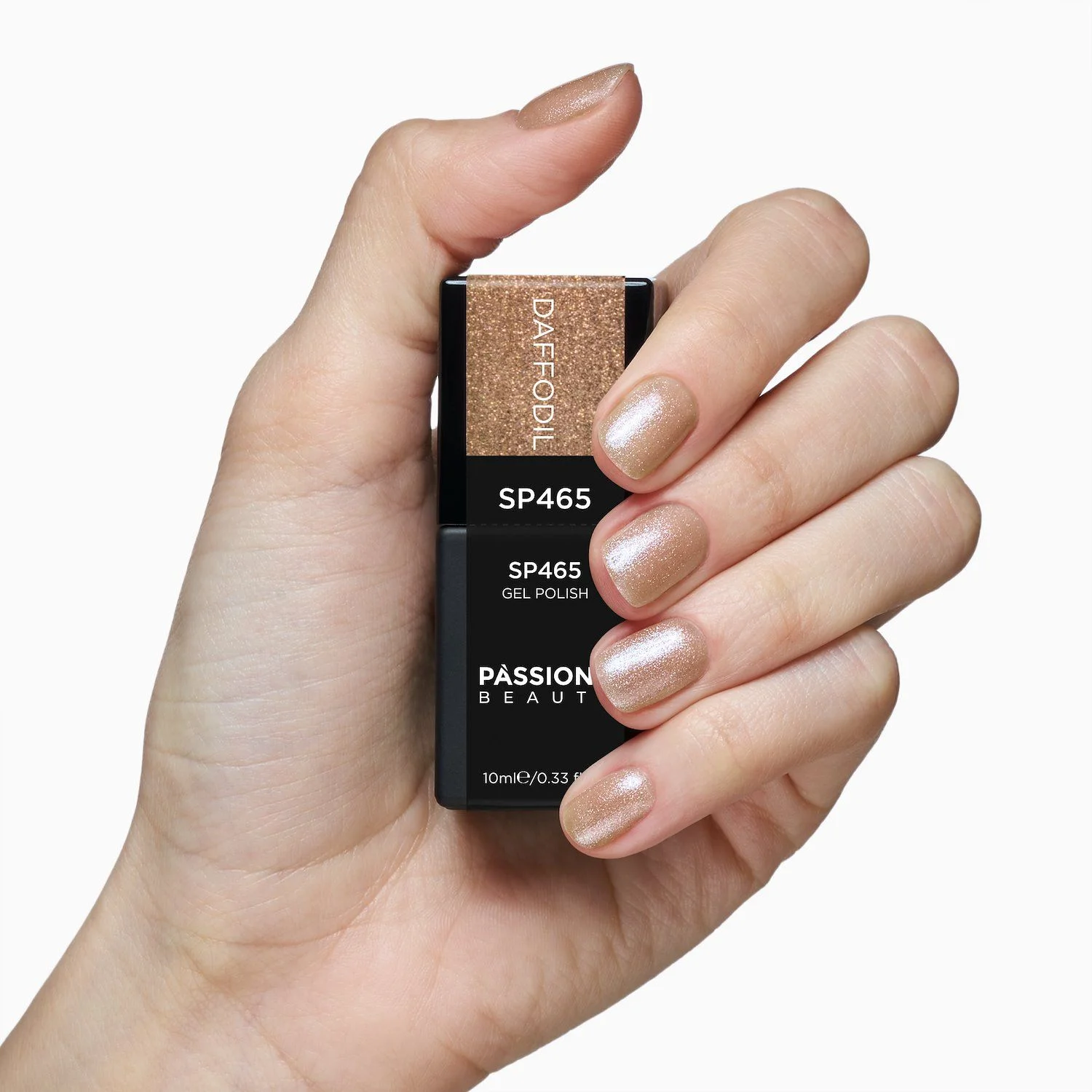 Gel Nail Polish GP465 Daffodil - Metallic Rose-Gold Gel Polish - detail 1