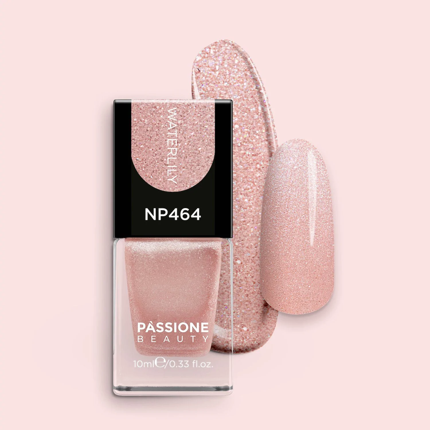 Nagellack NP464 Waterlily - Rosa-Nagellack mit Silberglitter