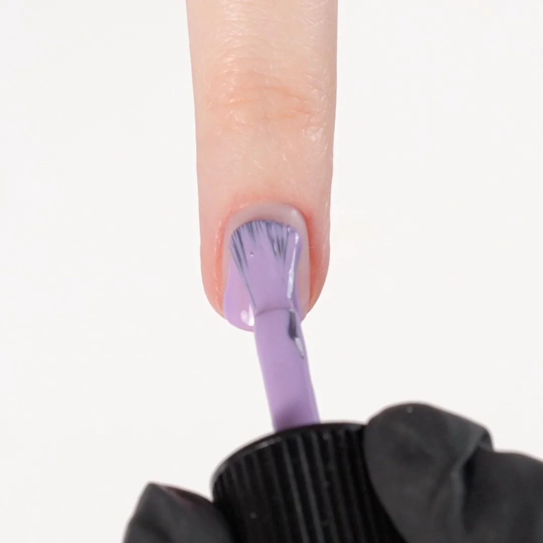 Application of Gel Nail Polish GP172 Wild Berry 