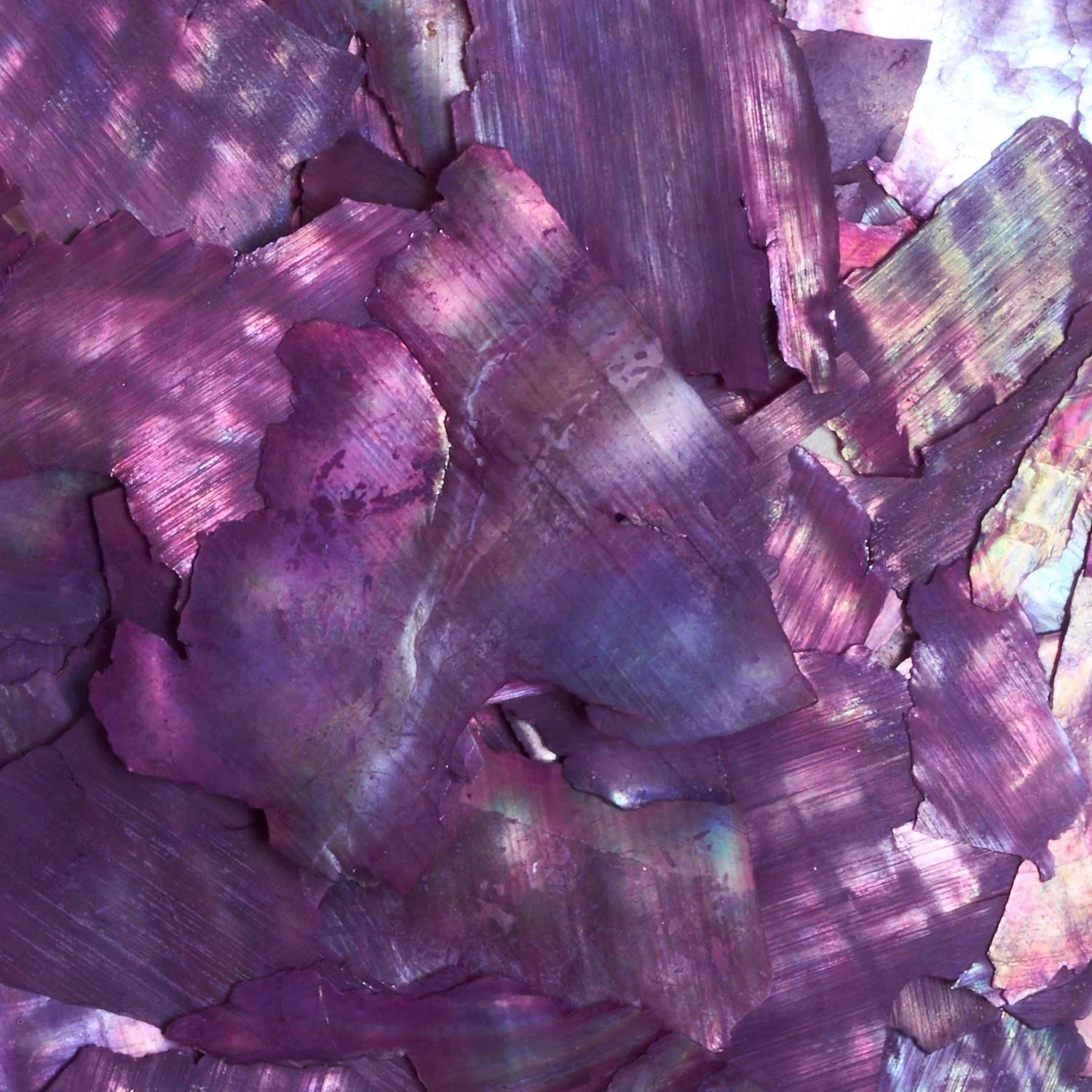Violet Crushed Shell - Purple mother of pearl flakes for nail decoration - detail 1
