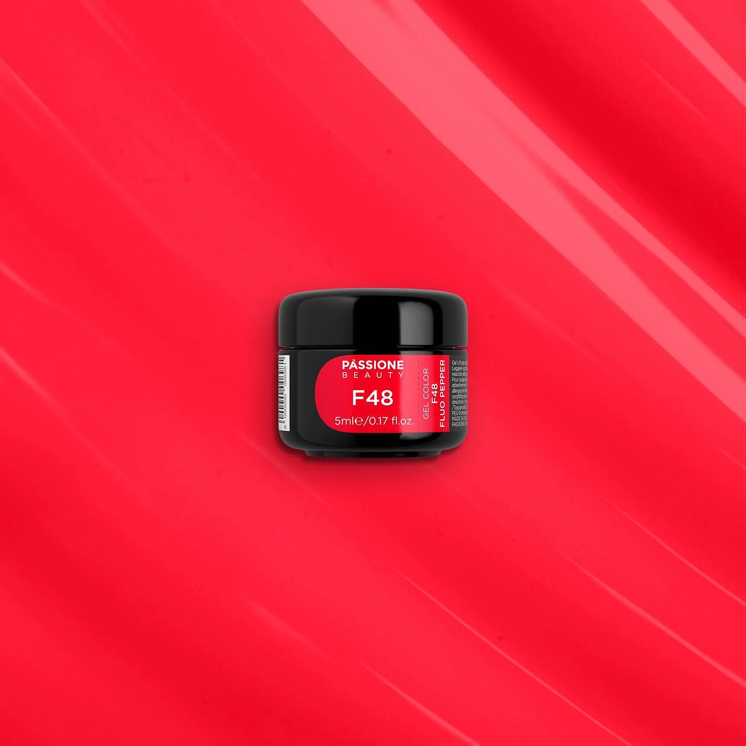 Gel color F48 Fluo Pepper - Gel Color autosigillante rosso tendente all'arancione fluo - dettaglio 3
