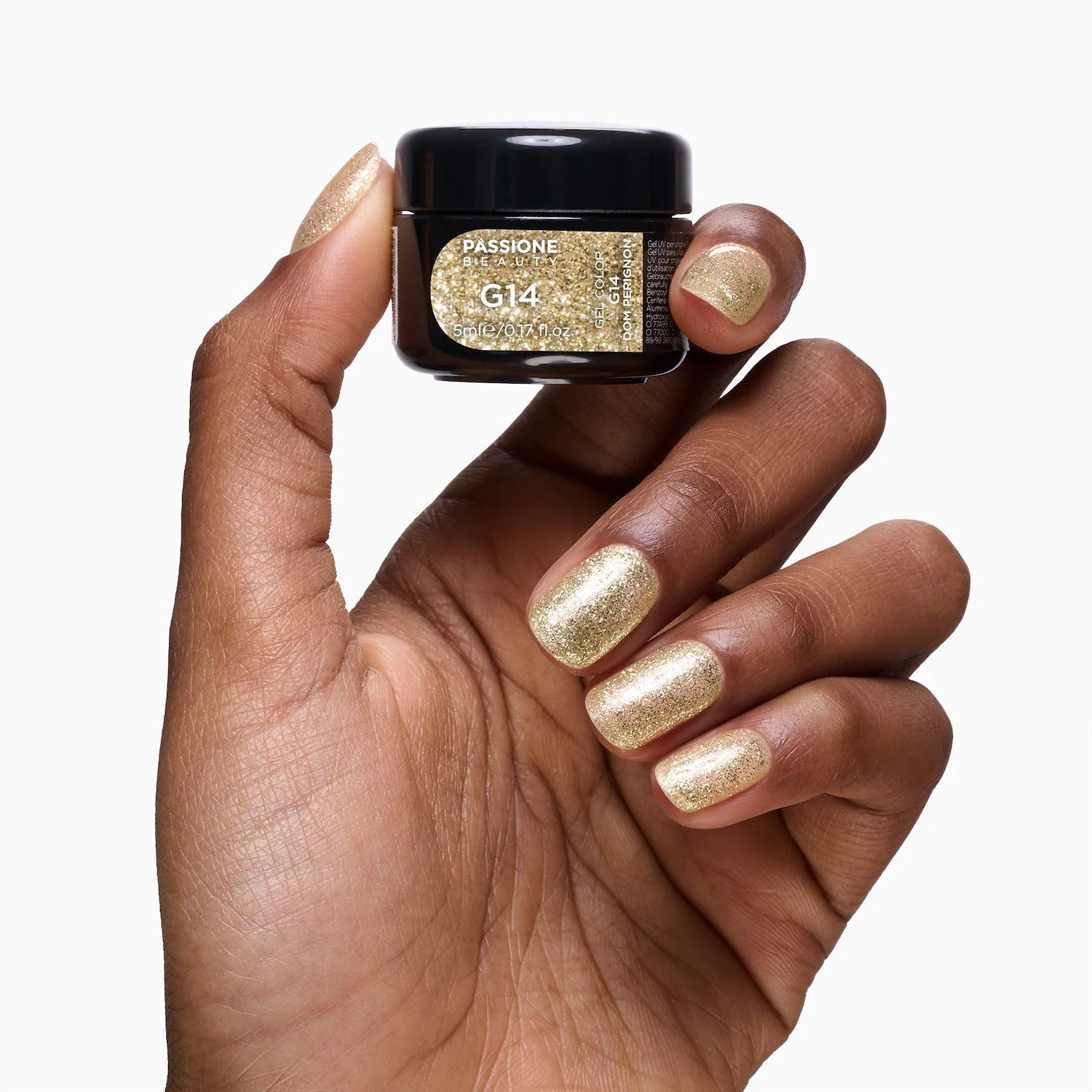 Gel Glitter G14 Dom Perignon - Gel color con purpurina champán  - detalle 3