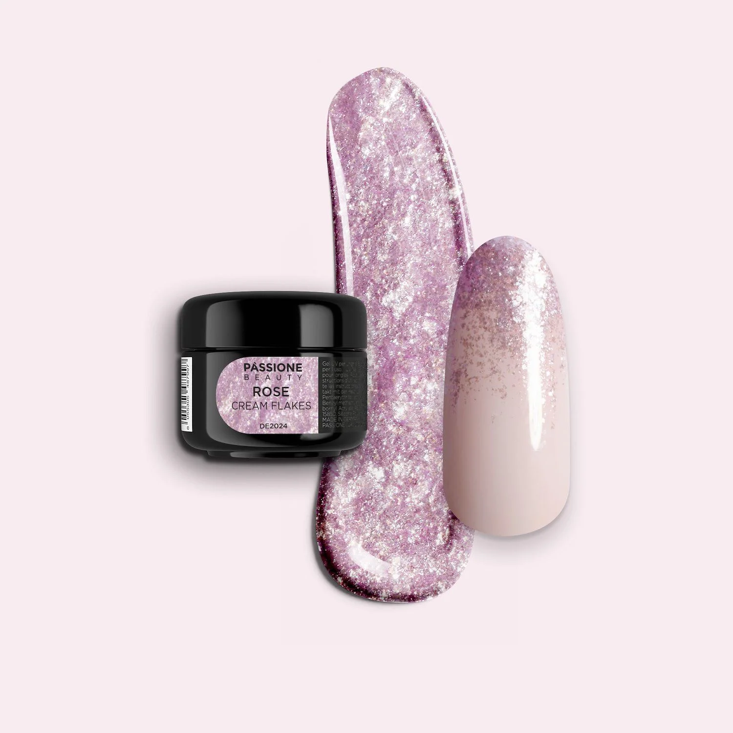 Rose Cream Flakes - Glitzercreme-Flocken für pinke Nagelkunst