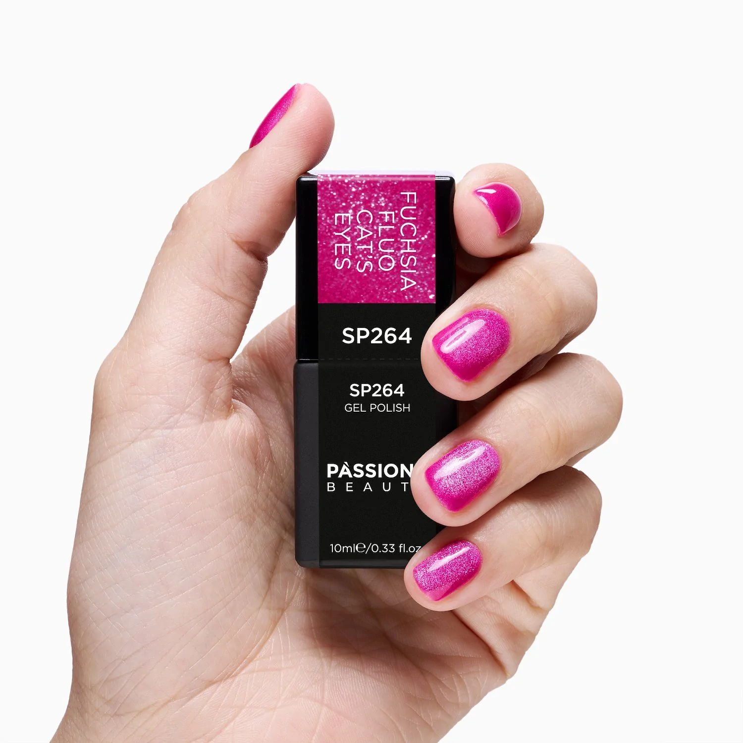 Gel Nail Polish SP264 Fuchsia Fluo Cat Eye - Fuchsia Gel Polish Cat Eye Effect - detail 3