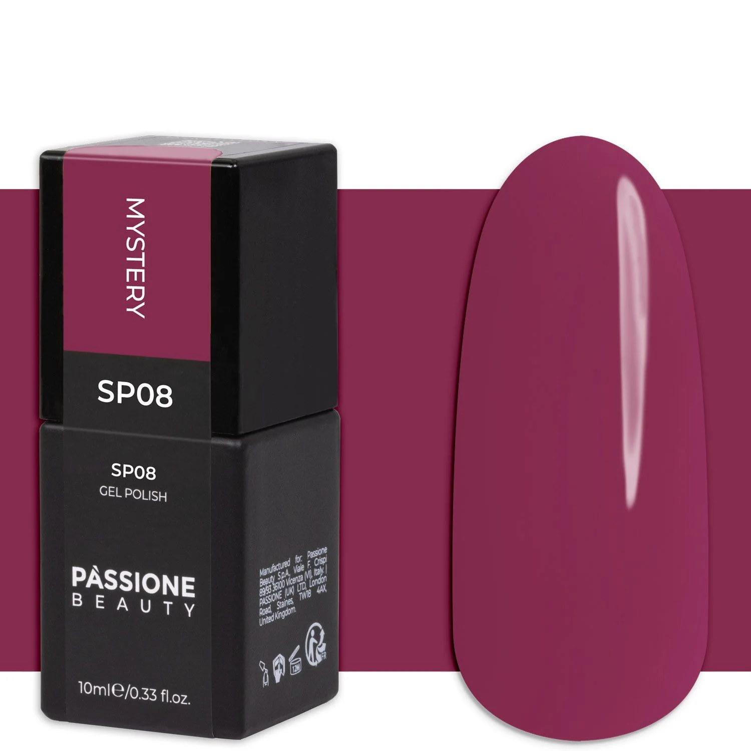 Gel Nail Polish GP08 Mystery - Dark Pink Self-Sealing Gel Polish