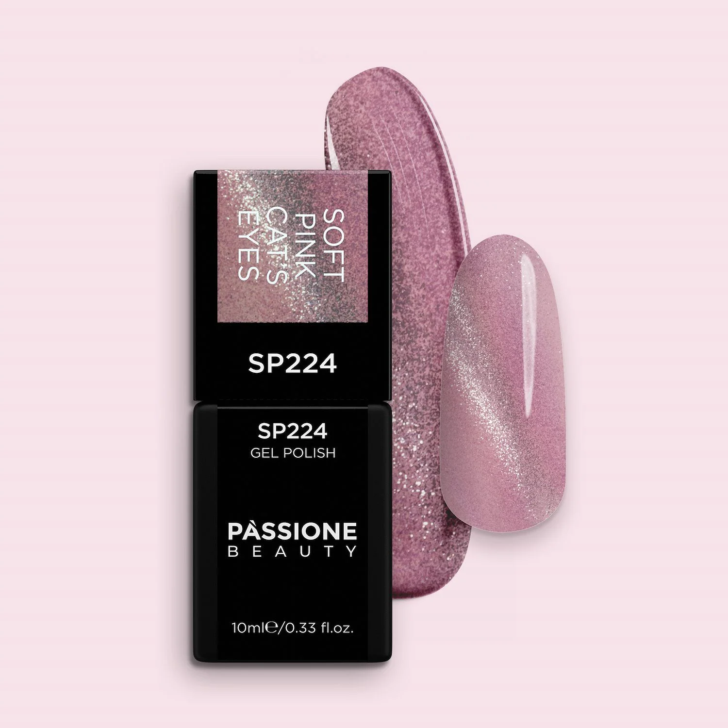 Gel Nail Polish SP224 Soft Pink Cat Eye - Pink Gel Polish with Cat Eye Effect