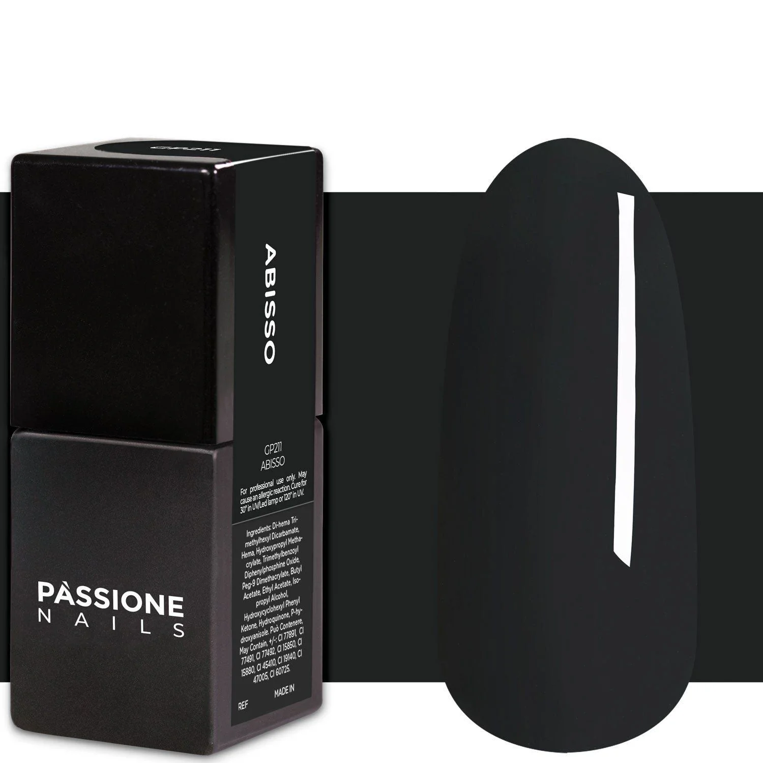 Gel Nail Polish GP211 Abisso  - Dark Grey Gel Polish - detail 1