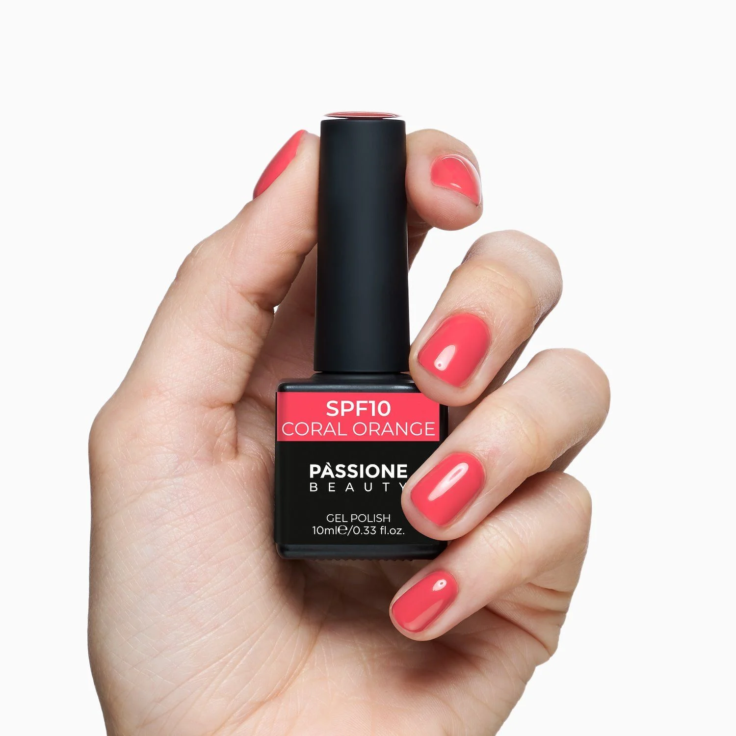 Gel Nail Polish GPF10 Coral Orange  - GPF10 Coral Orange gel polish, sweet coral orange - detail 2