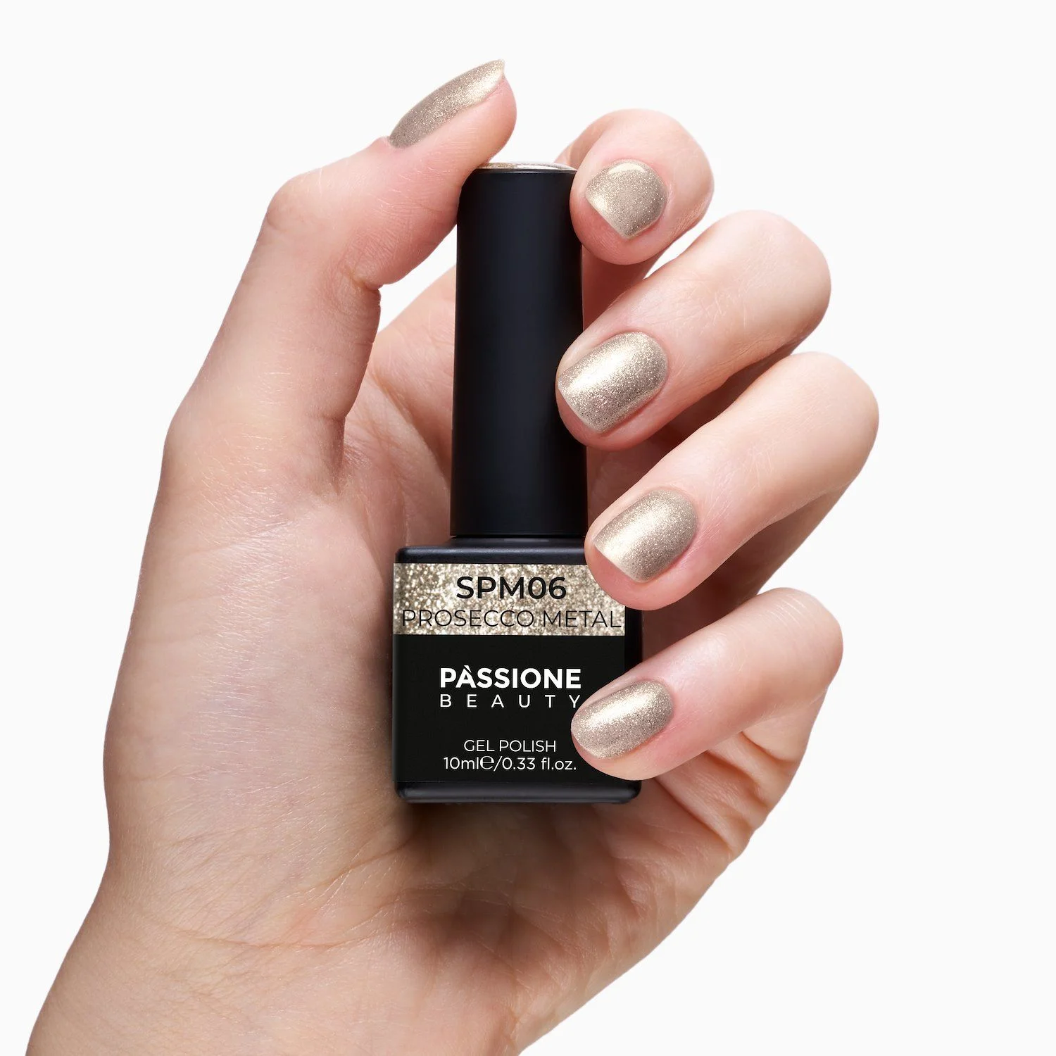 Esmalte Semipermanente EPM6 Prosecco Metal - Esmalte semipermanente EPM6 Prosecco Metal, dorado metálico y perlado - detalle 2