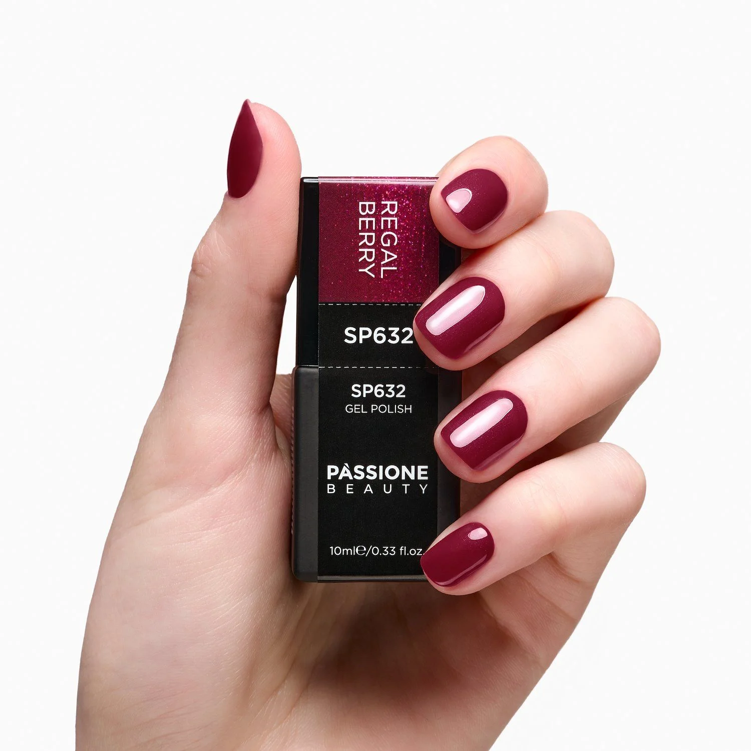 Vernis semi-permanent SP632 Regal Berry - Vernis semi-permanent bordeaux métallisé - détail 3