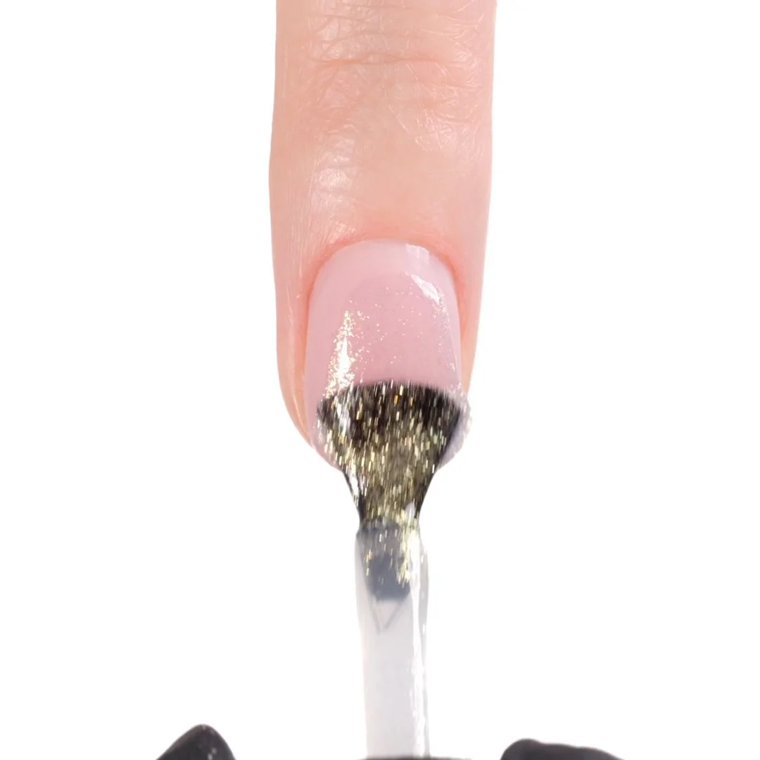 Application of Gel Nail Polish SP585 Glam White