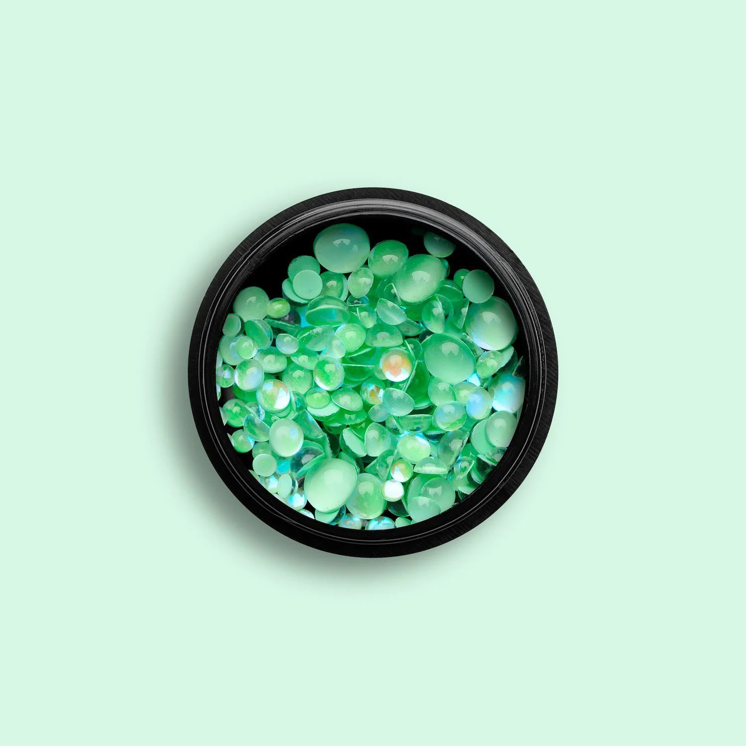 Green Drop Gems - Green Drop Gems pour ongles, couleur vert irisé