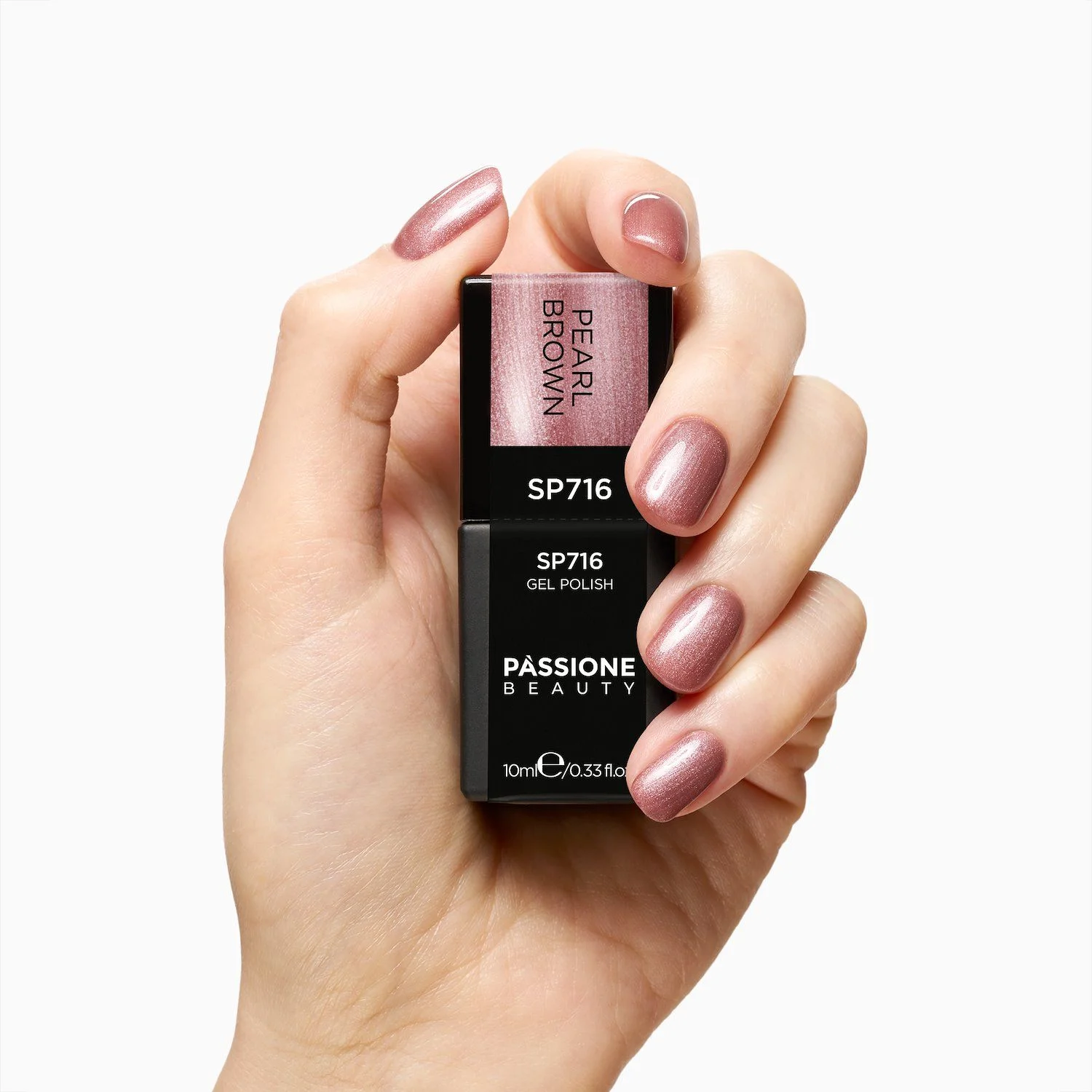 UV Nagellack SP716 Pearl Brown - UV Nagellack Perlmutt Malvenbraun  - Detail 3