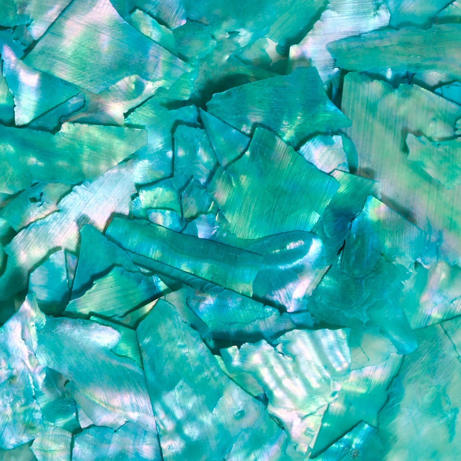 Emerald Crushed Shell - Emerald green mother of pearl flakes for nail decoration - detail 1