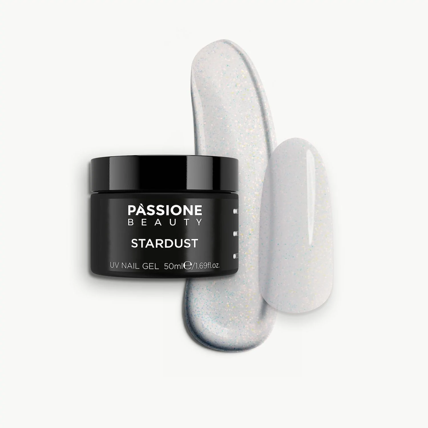 Stardust 50ml - Gel de construction auto-égalisant blanc laiteux avec très fines micro-paillettes orangées