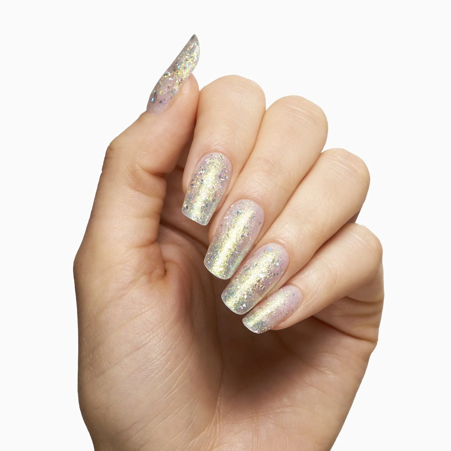Marble Holo Flakes 15 ml - Gel de construction auto-égalisant transparent avec flakes et micro-flakes holographiques - détail 5