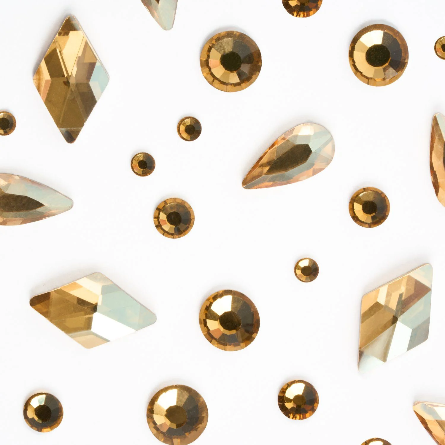 Champagne Gems Mix - Gems mix for nail art, light golden colour - detail 1