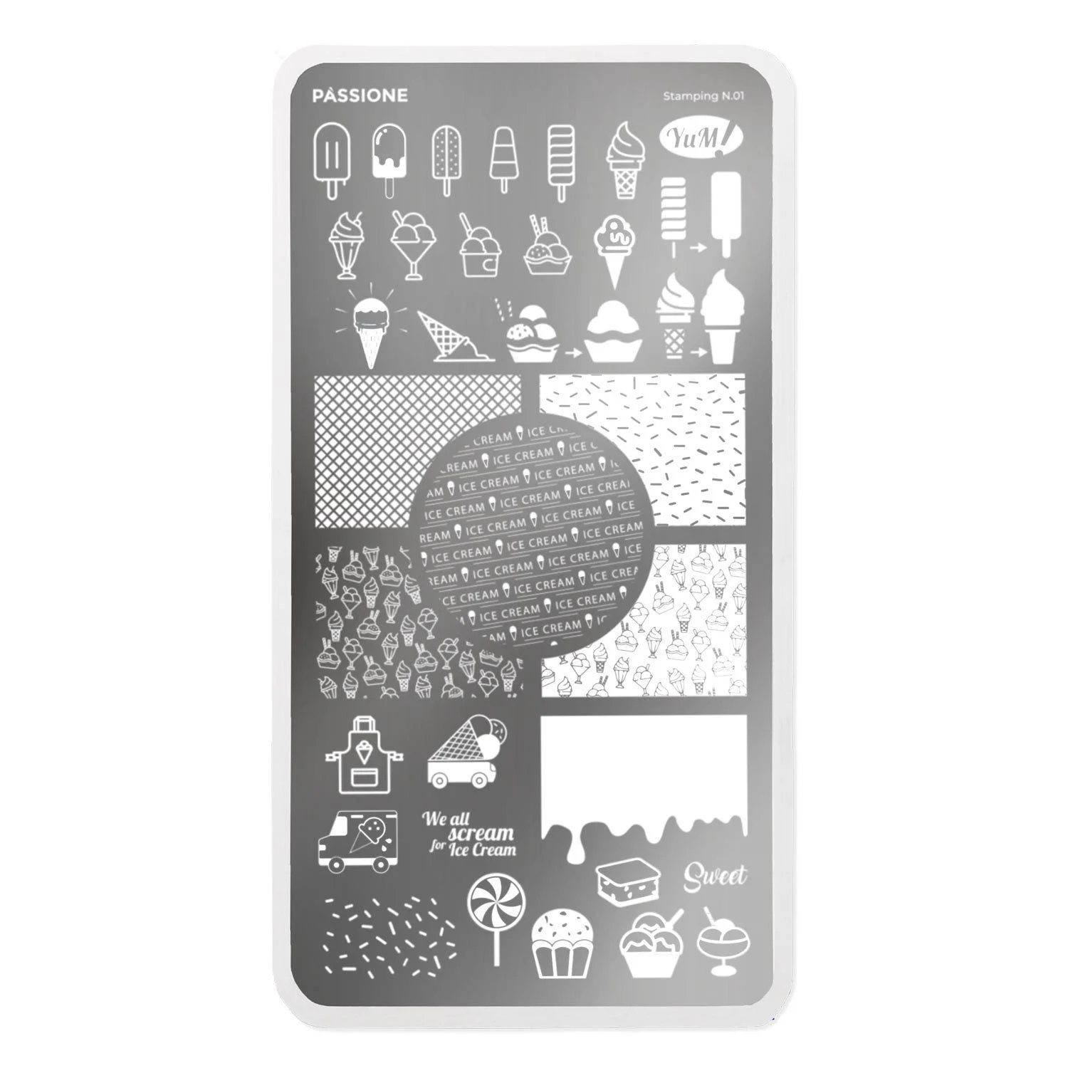 Icecake - Piastra Stamping - Piastra per stamping con decorazioni estive - dettaglio 1