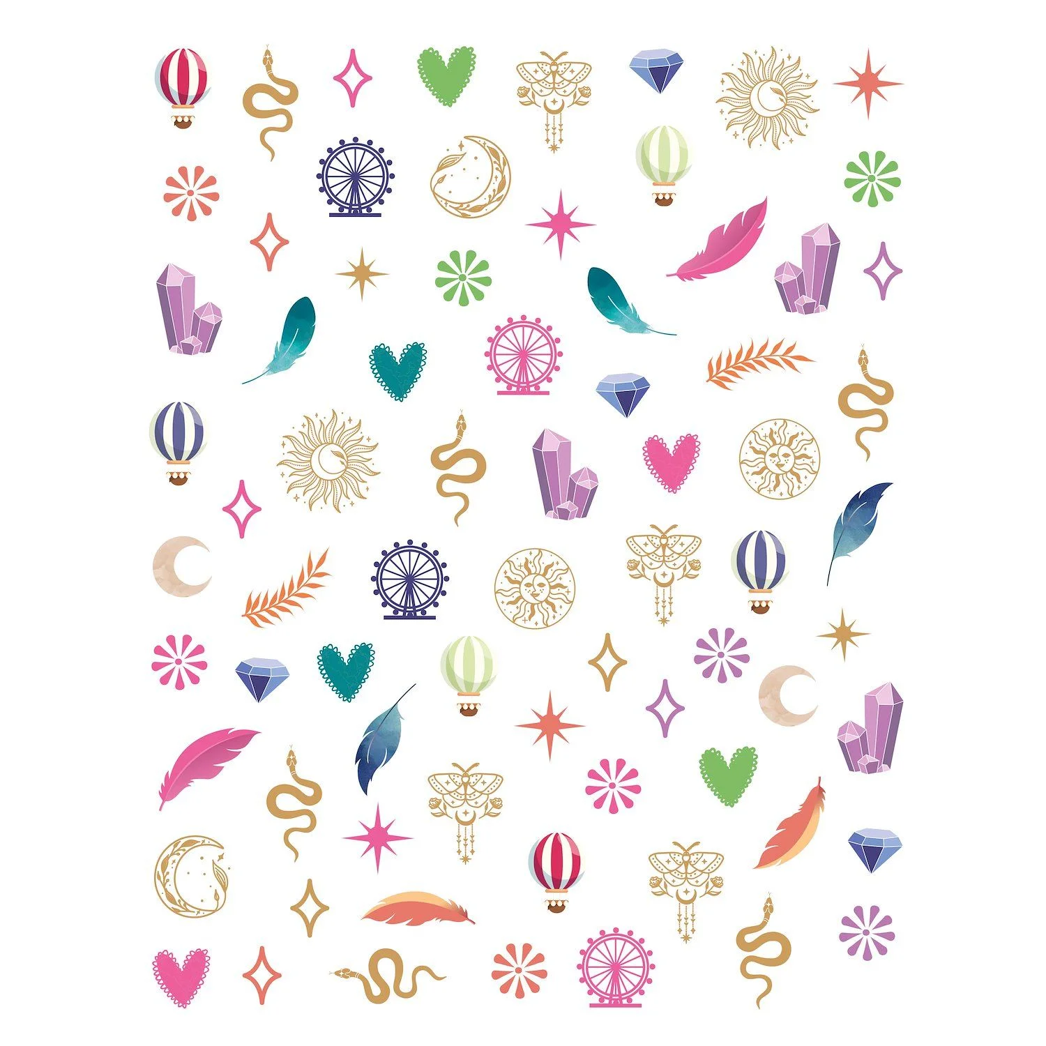 Summer Festival - Nail Stickers - Summer Festival Themed Nail Stickers - detail 1