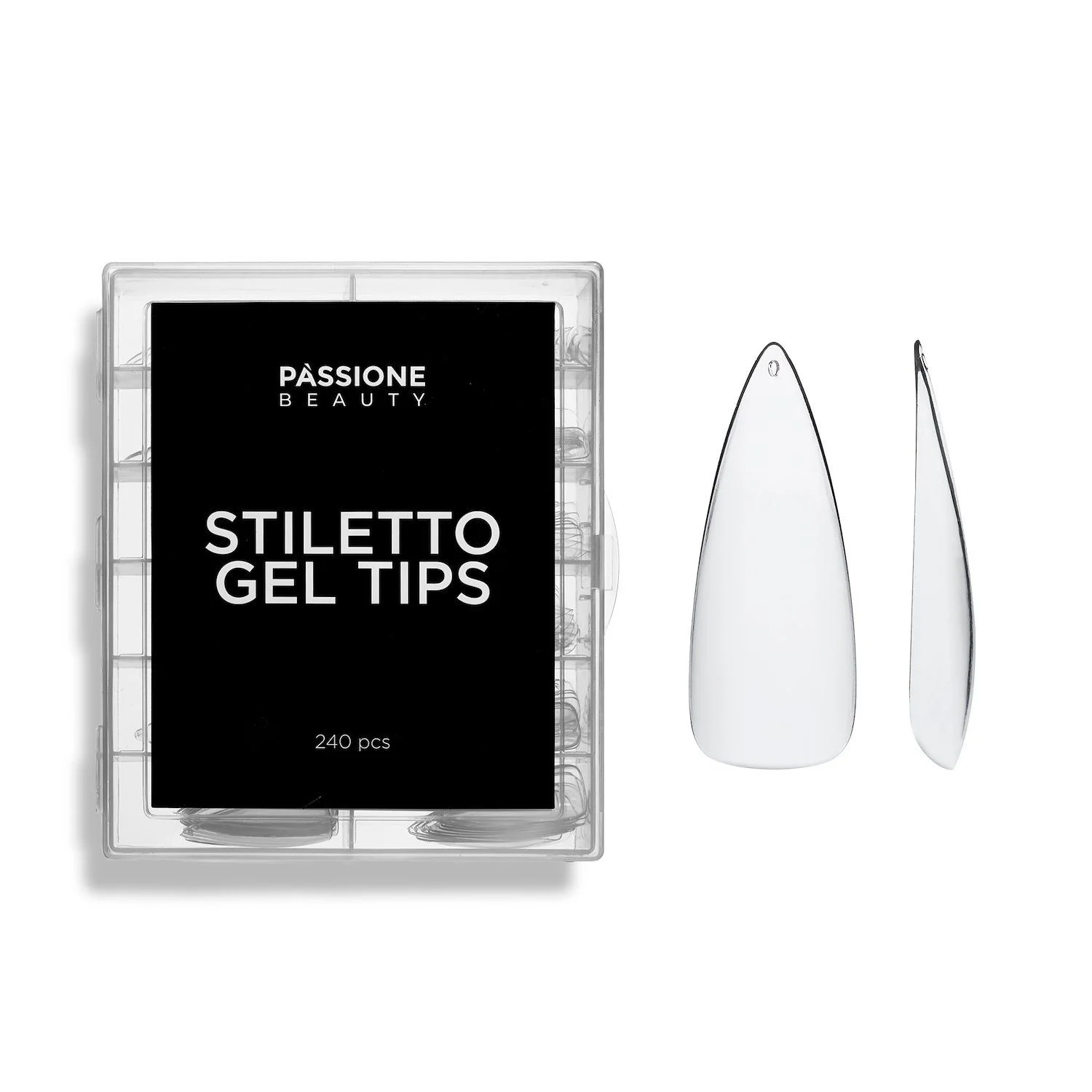 Capsules en gel Stiletto 240 pièces - Capsules en gel soak-off forme stiletto transparentes