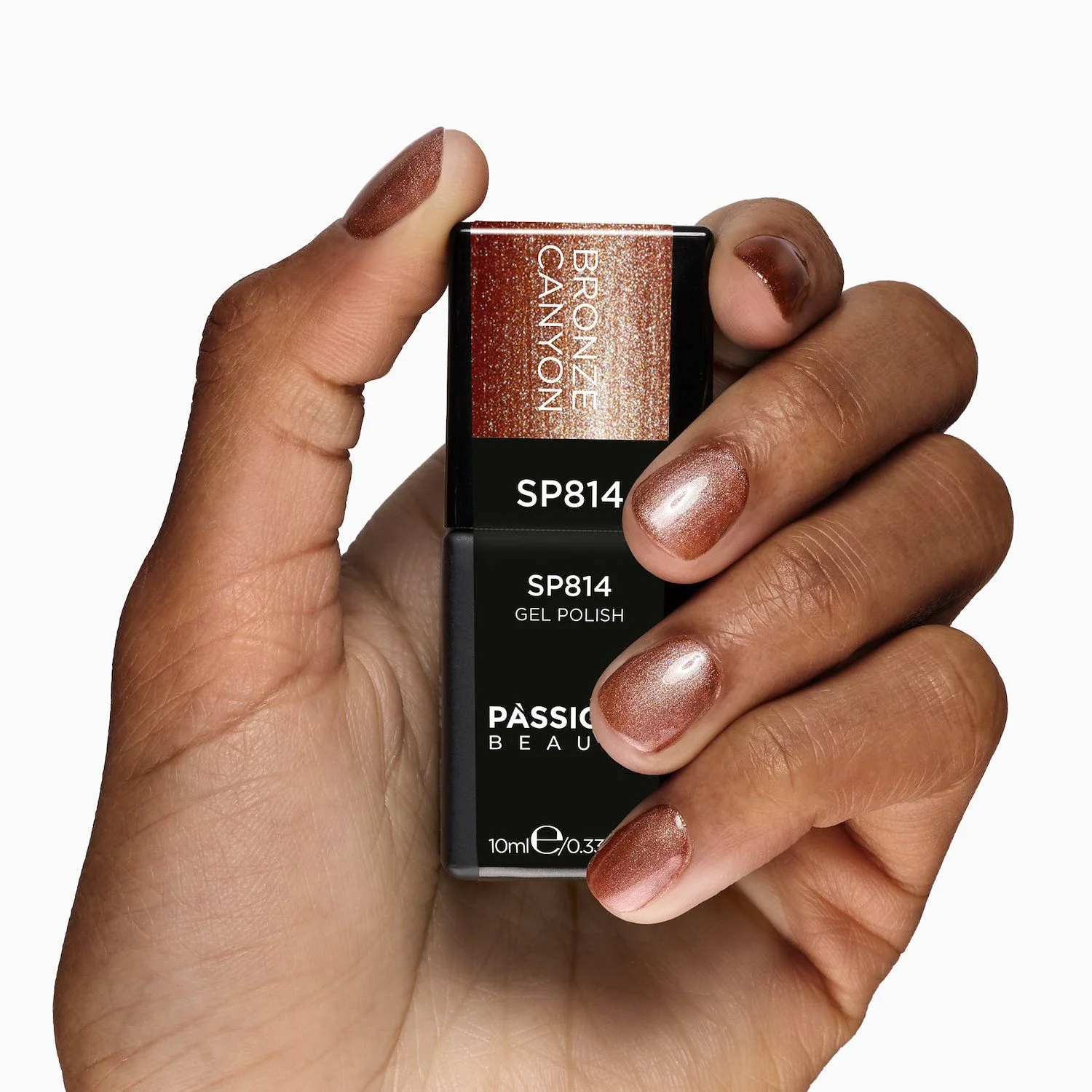 Vernis semi-permanent SP814 Bronze Canyon - Vernis semi-permanent marron terracotta métallisé - détail 3