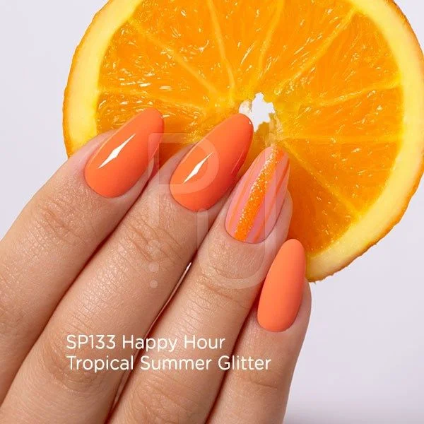 Gel Nail Polish GP133 Happy Hour  - Summery Orange Gel Polish - detail 1