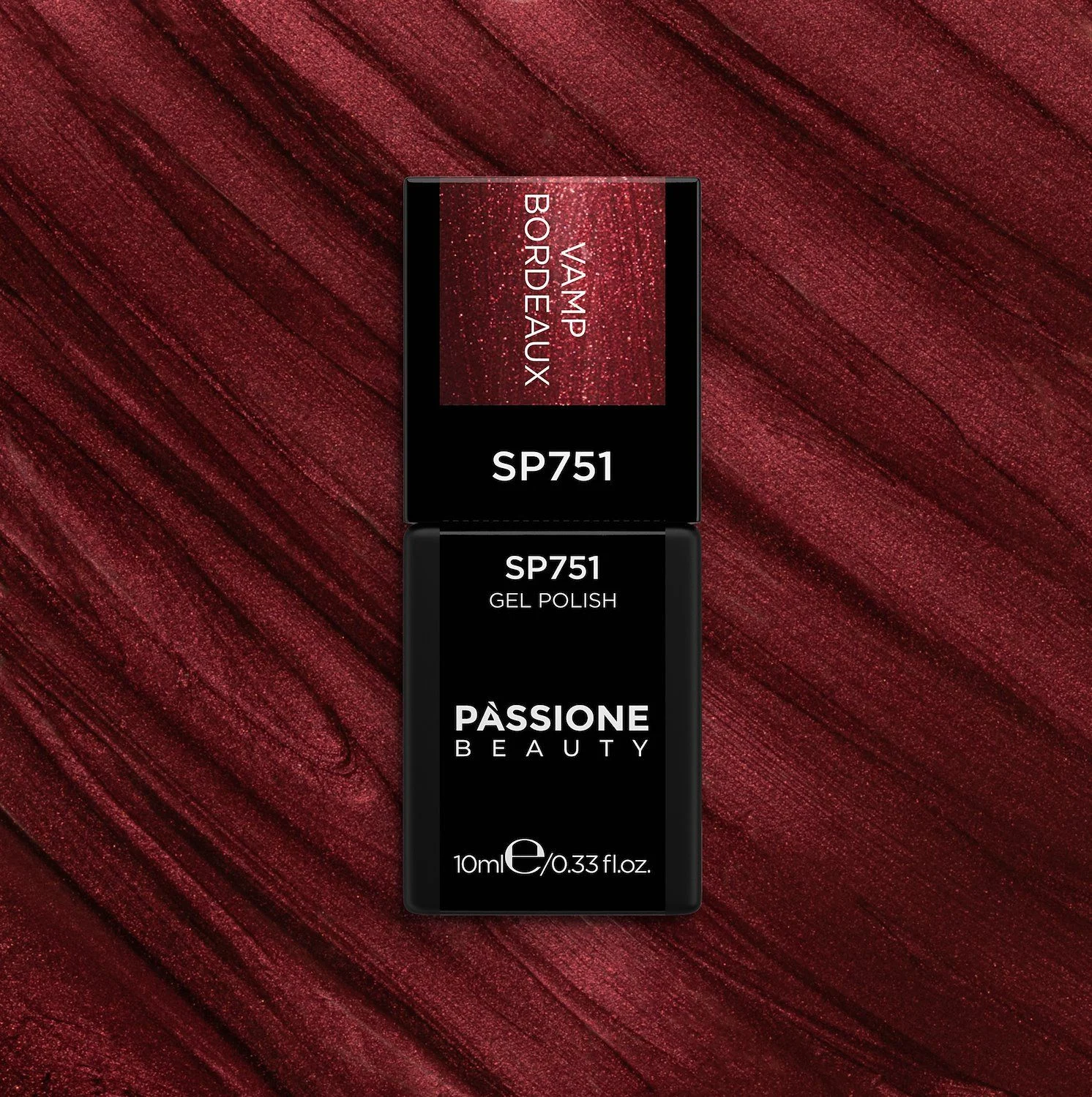 Esmalte semipermanente  SP751 Vamp Bordeaux - Semipermanente rojo burdeos metalizado - detalle 1