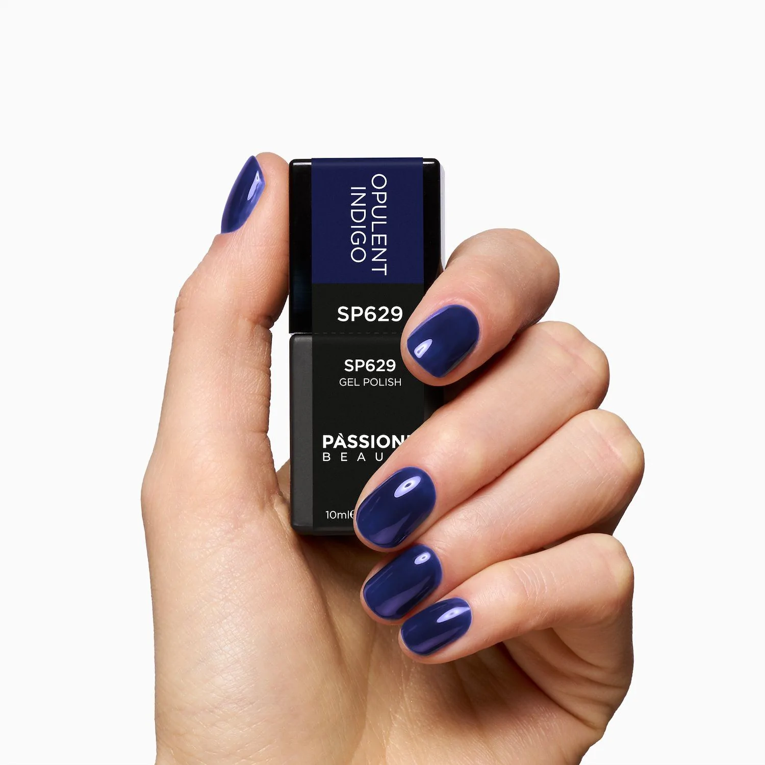 UV-Nagellack SP629 Opulent Indigo - Dunkel indigofarbener Semi-permanenter Farbton mit grauem Einschlag - Detail 3