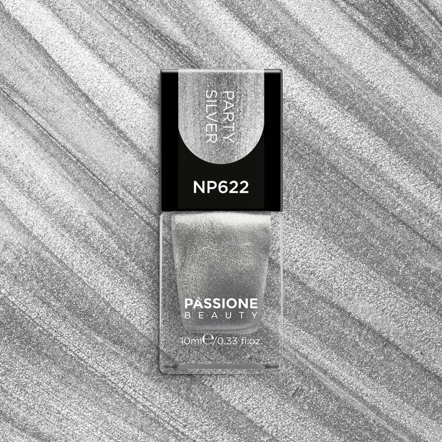 Nagellack NP622 Party Silver - Metallic-Silber-Nagellack - Detail 3