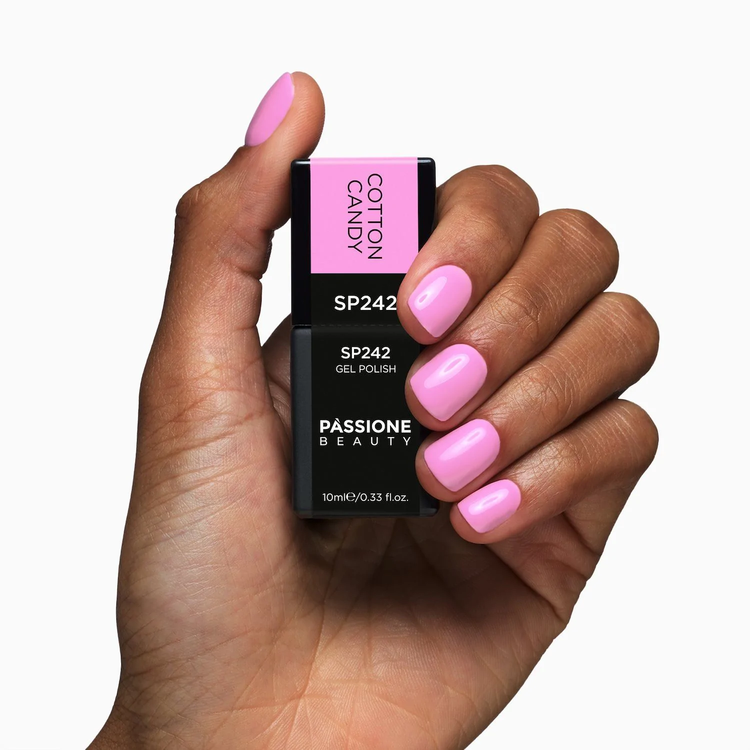 UV Nagellack SP242 Cotton Candy - Farbiger UV Nagellack, Volles Kühles Rosa - Detail 3