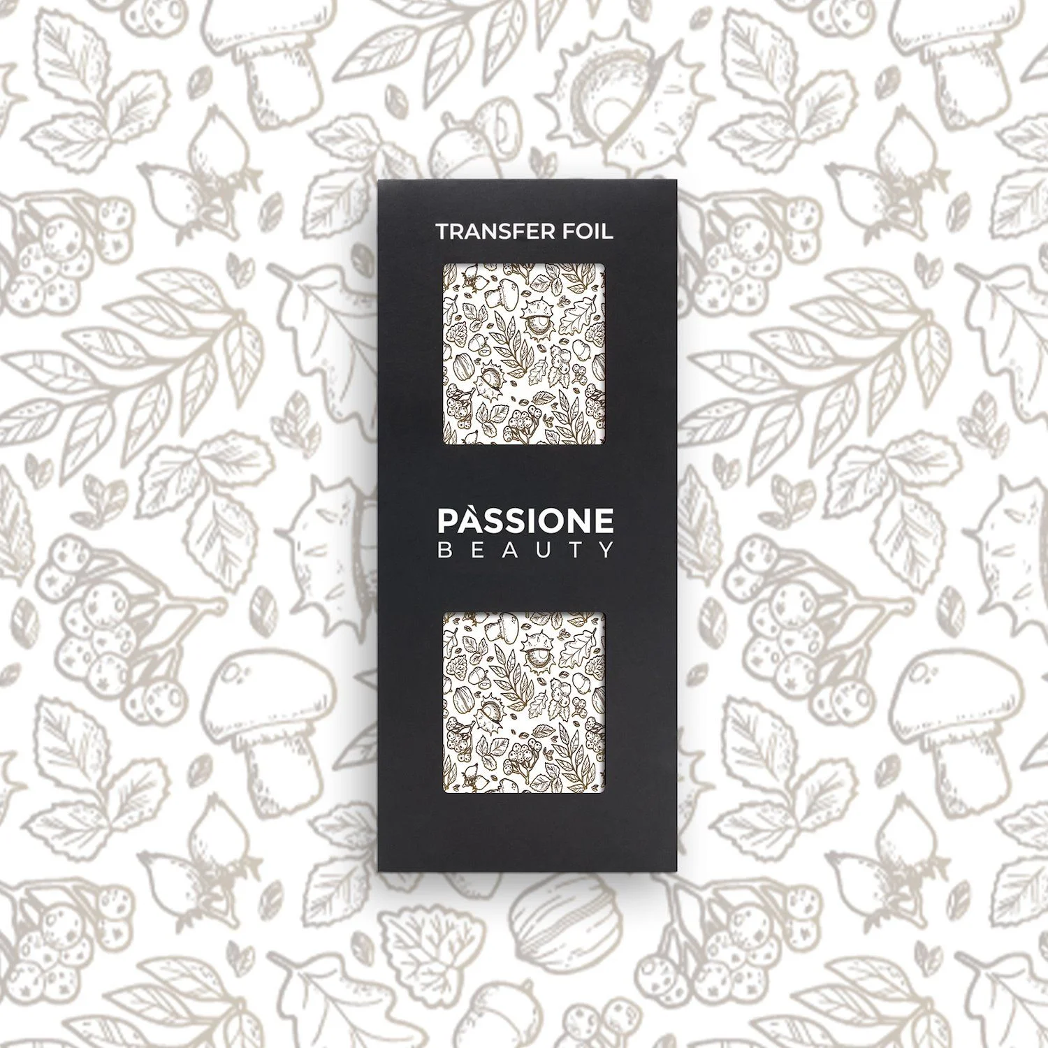 Hello Autumn - Transfer Foil - Transfer Foil for nail art, mushrooms and chestnuts