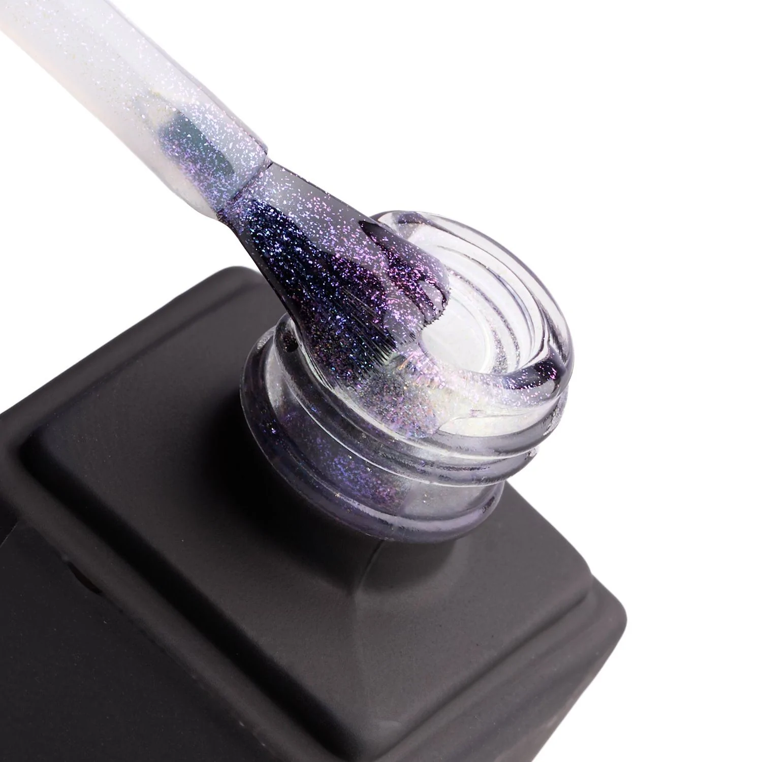 Violet Blue Gloss 15ml - Top Coat Ohne Dispersionsschicht Mit Violettem Und Blauem Mikroglitter Perleffekt - Detail 3