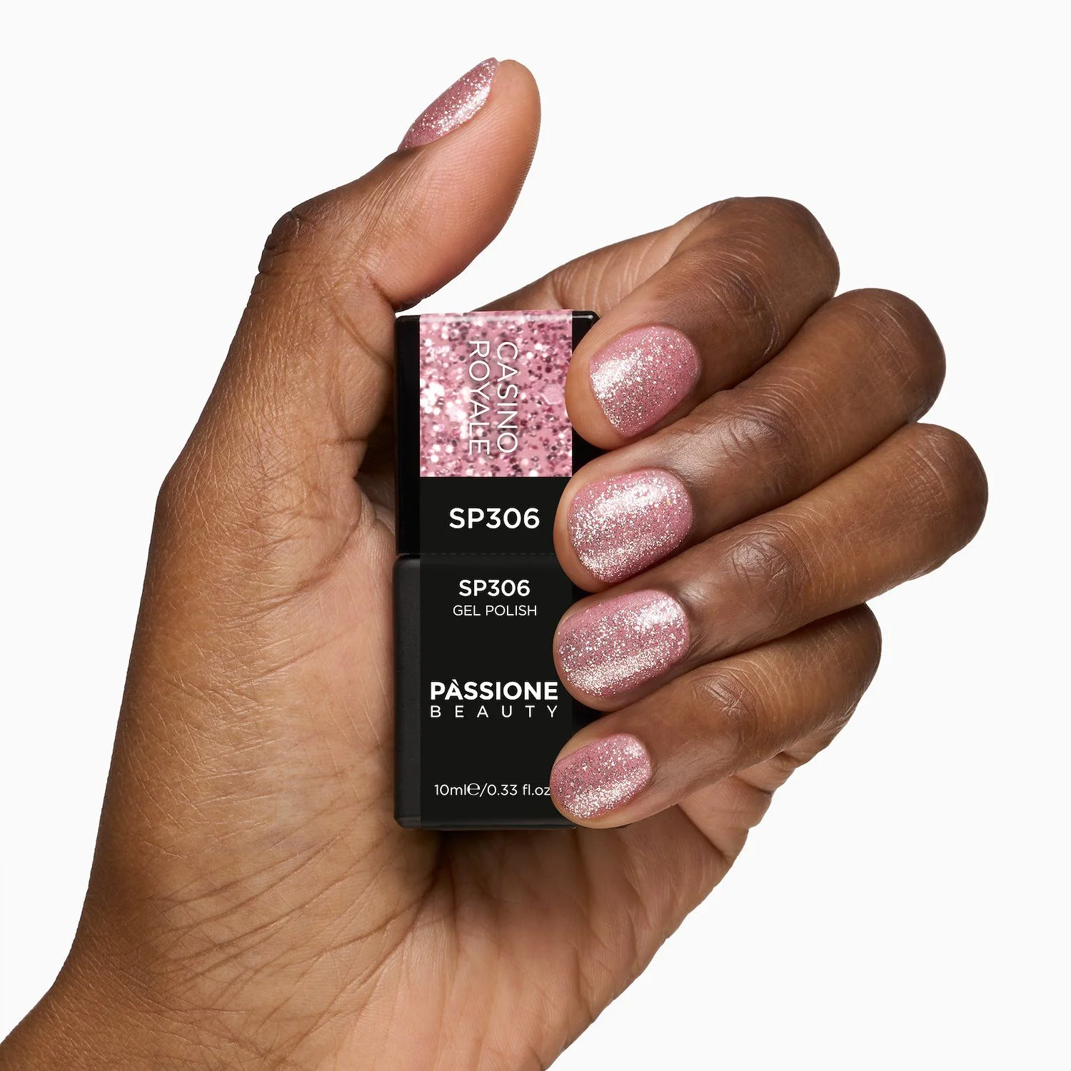 UV-Nagellack SP306 Casino Royale - UV-Nagellack Rosa mit schillernden Micro-Glitzern und holografischen Pailletten - Detail 3