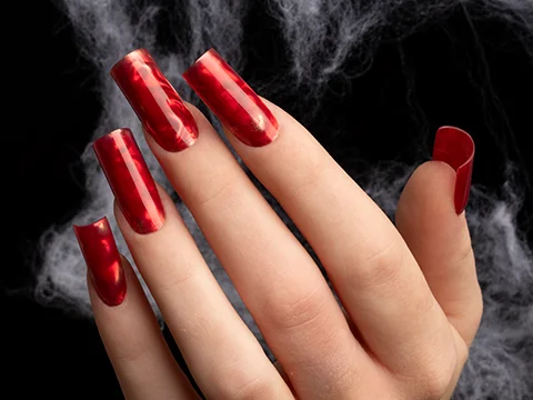 Red Flame | Manucure effet verre