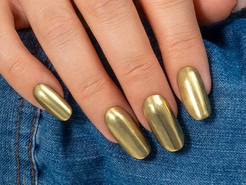 Gold Chrome Nails