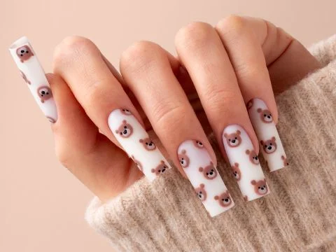 Teddy nails | Nail art avec ourson