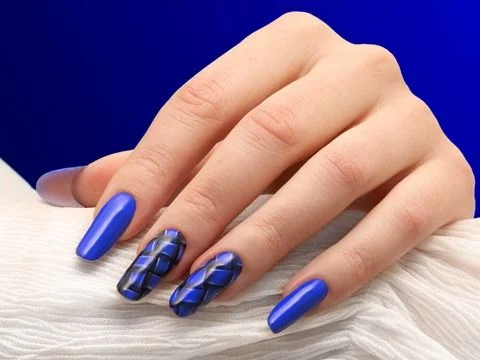 Blue Monday | Nail art effet tressé