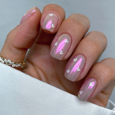 unghie san valentino effetto glazed