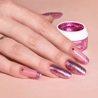 unghie_glitter_rosa