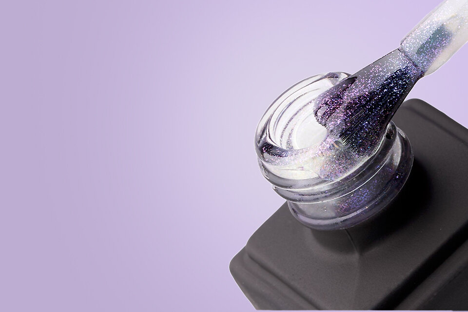 Top coat glitter Passione Beauty con brillo holográfico, acabado semipermanente para nail art efecto brillante