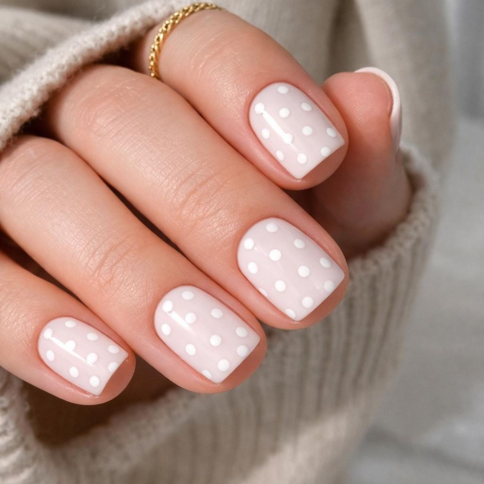 ongle blanc pois