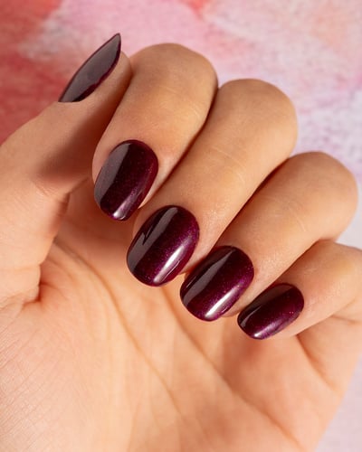 unghie rosse natalizie glitterate