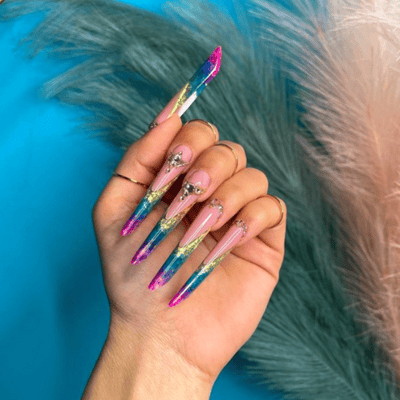 sculpted french manicure