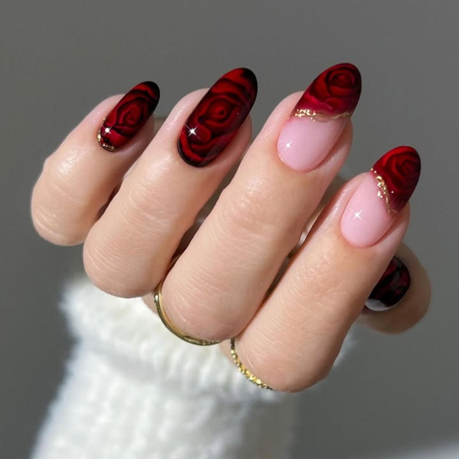 unghie per san valentino effetto vetro